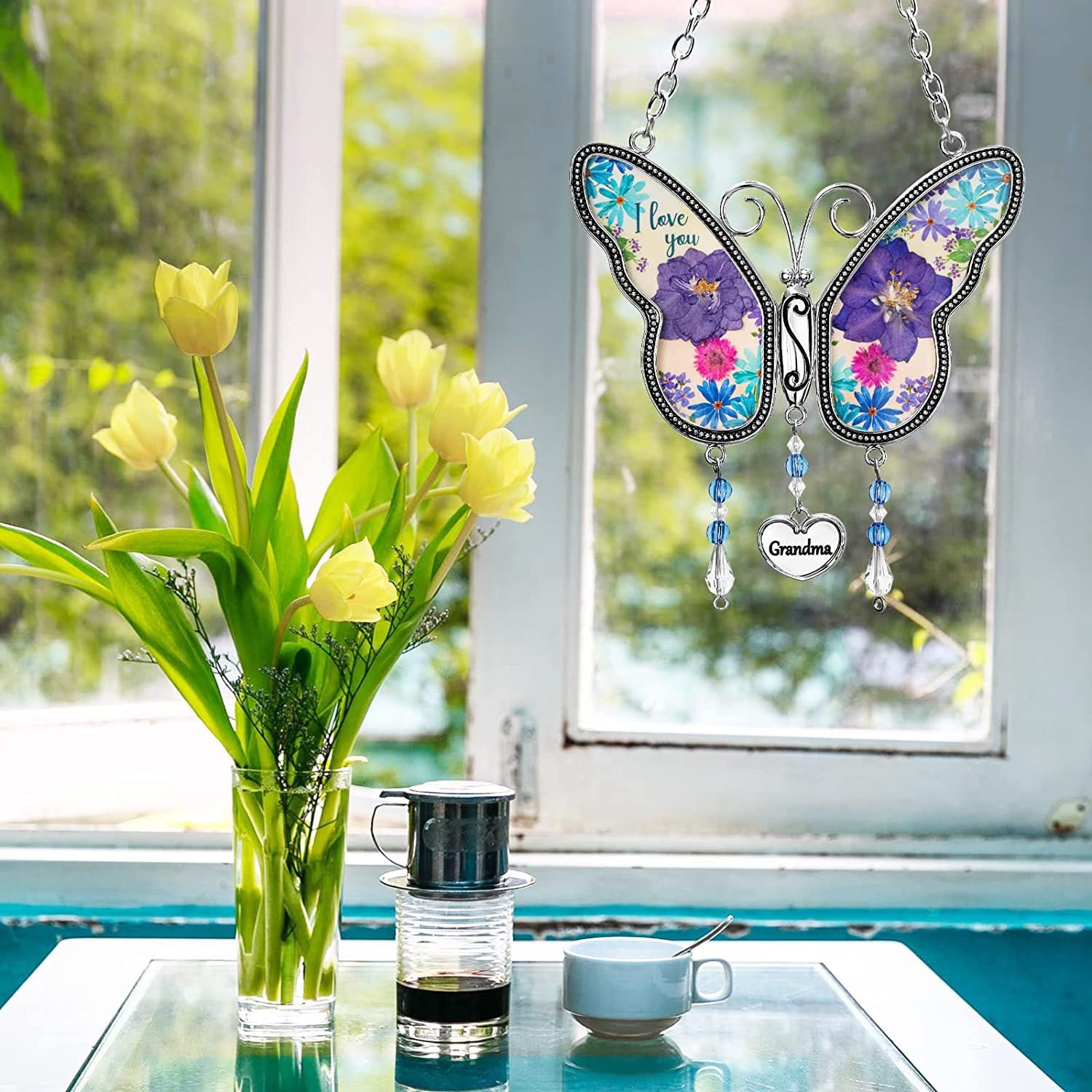 Wholesale Mother's Day Butterfly Pendant Metal Wind Chime Decoration